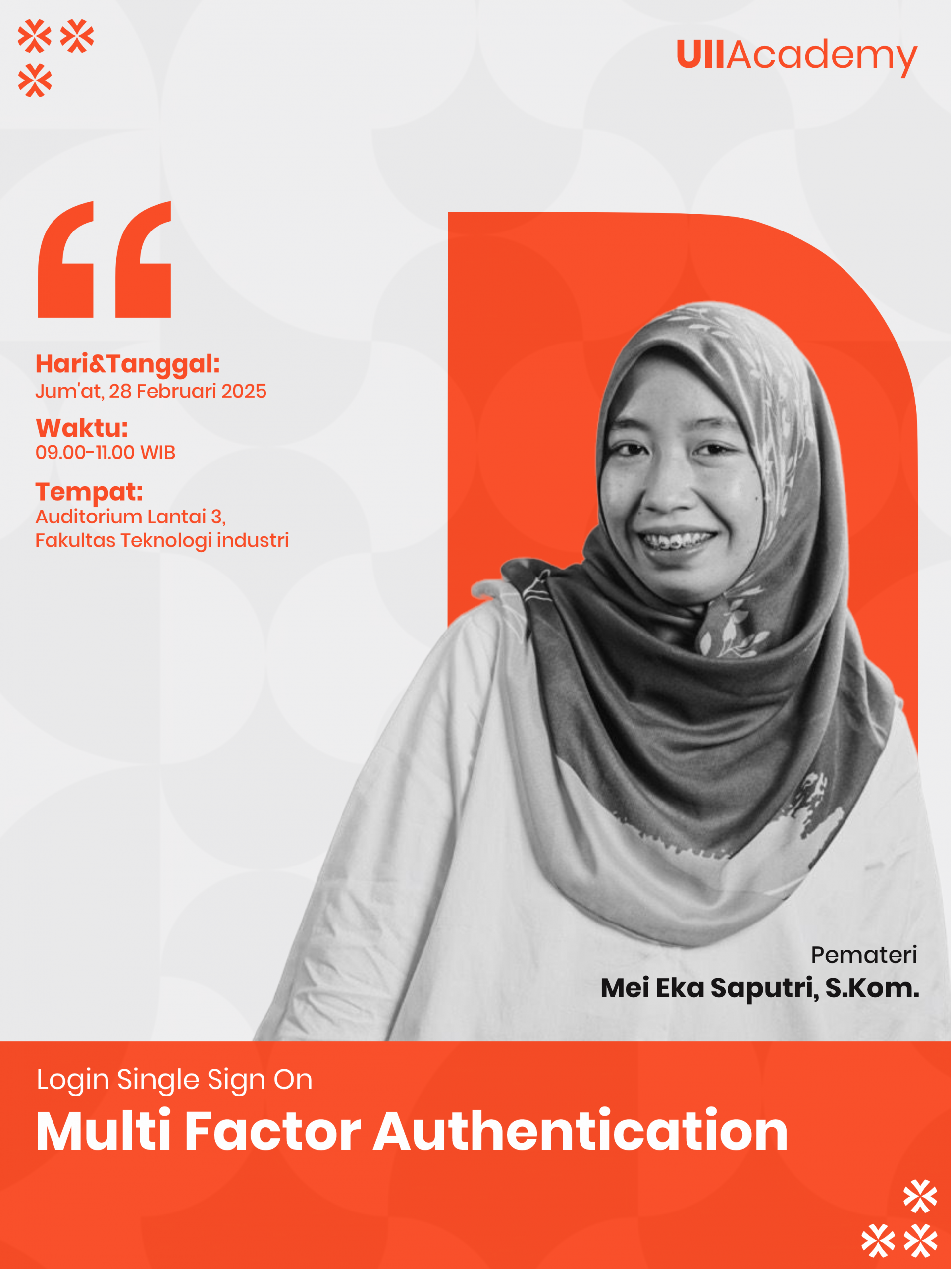 Poster Workshop Keamanan Akun: SSO & MFA